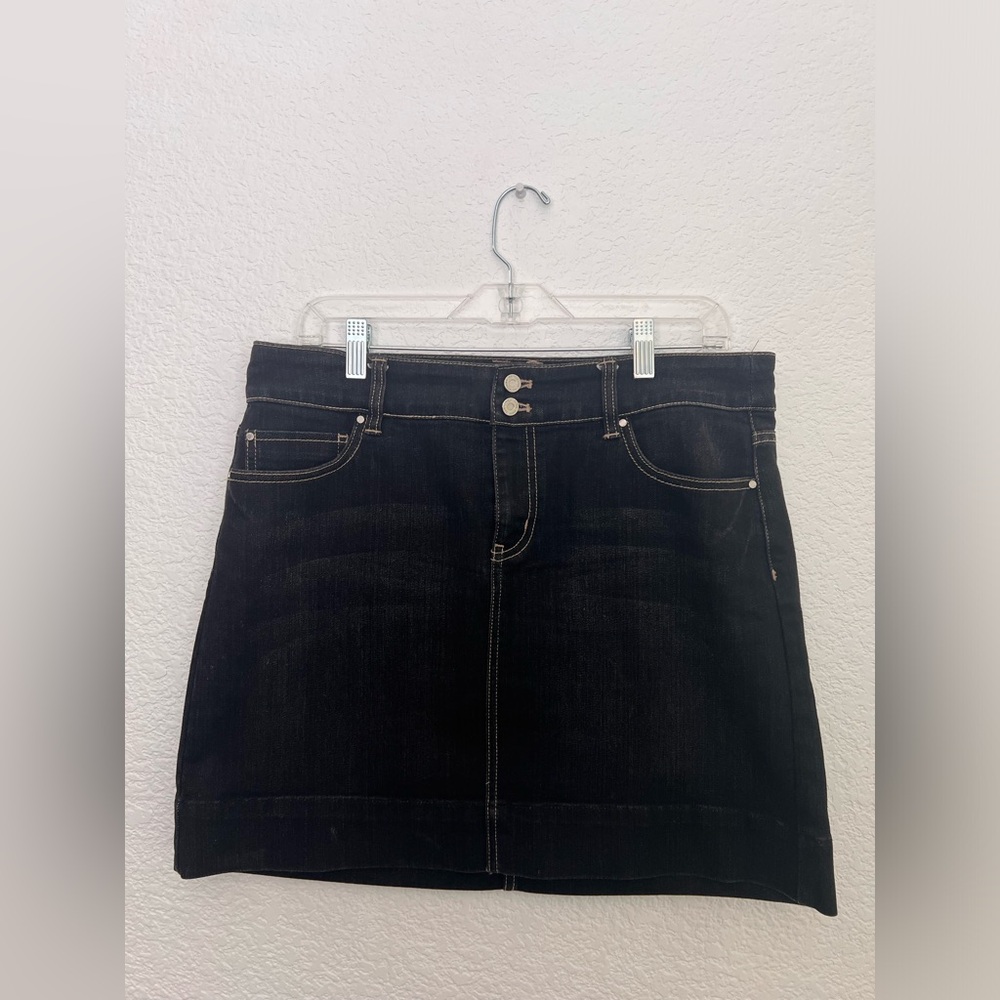 White House Black Market Denim Mini A-Line Skirt